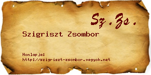 Szigriszt Zsombor névjegykártya